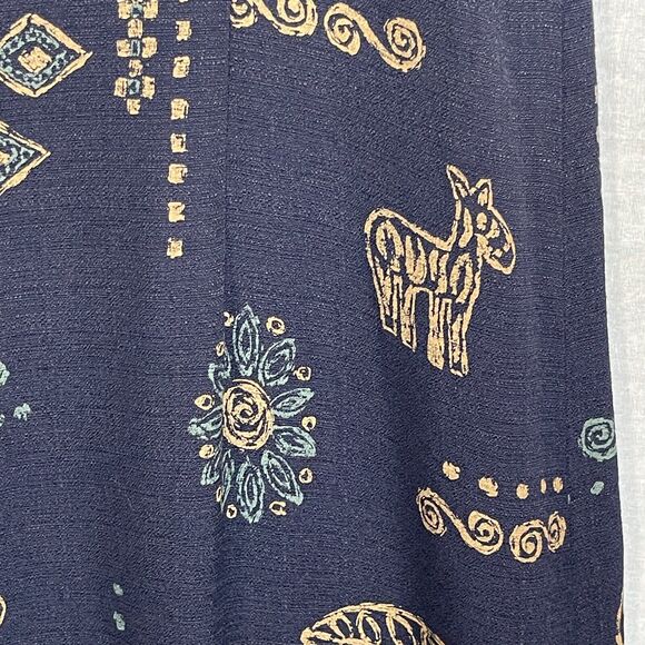 K‎ Studio Maxi Dress Women Size 16 Blue Nature Print Back Zip Vintage - Picture 4 of 13